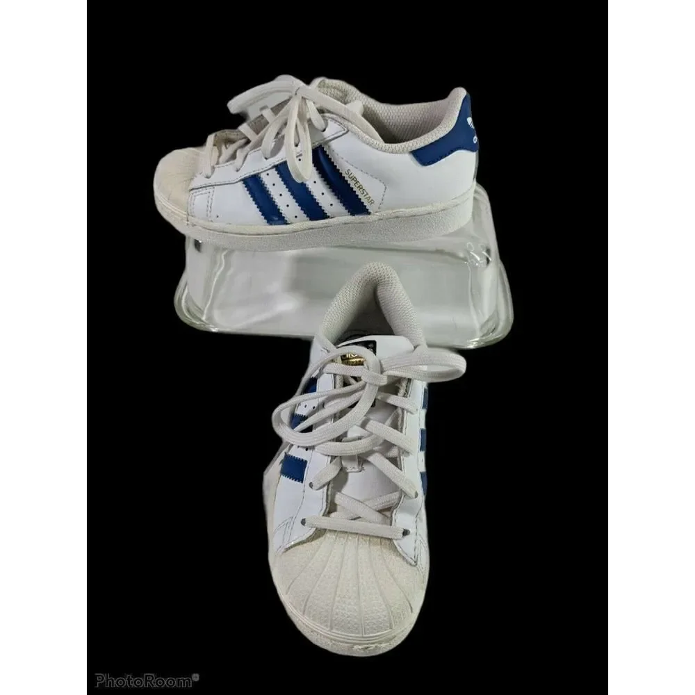 Adidas Superstar Sneakers White Blue  Leather‎